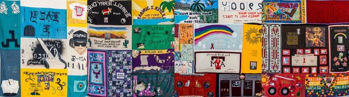 Collage of AIDS Memorial Quilt panels